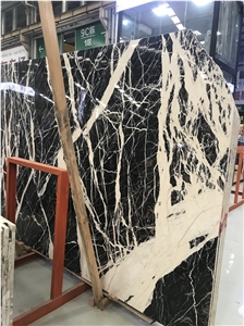 Nero Marquina Select Marble Slab&Tiles For Project