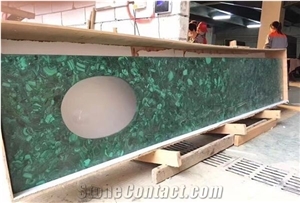 Semiprecious Malachite Green Agate Gemstone Table Tops