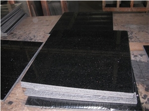 Black Galaxy Granite Polished Flooring Slabs & Tiles