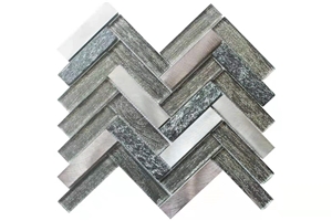 Customized Linear Strips Mosaic Marble From China
