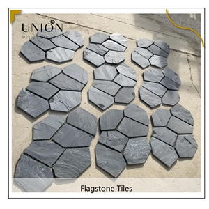 UNION DECO Irregular Slate Paving Black Flagstone For Garden