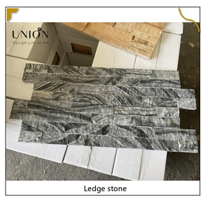 UNION DECO Wall Cladding Stacked Stone Black Wooden Marble