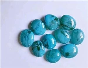 Blue Glass Artificial Pebbles