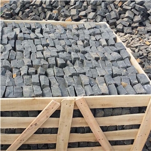 Natural Split Black Basalt Cobblestone For Driveway
