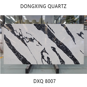 DXQ8007 Calacatta Thcik Black Vein Engineered Quartz Tile