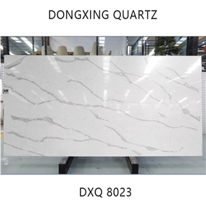 DXQ8023 Calacatta White Quartz 2Cm Polished Slab