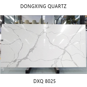 DXQ8025 Carrara White Quartz Stone For Kitchen