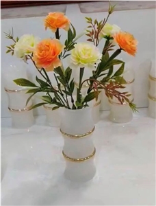 White Onyx Home Decorative Flower Vase