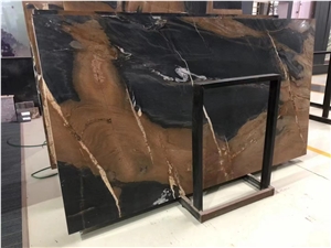 Black Jacob Marble Black Stone Slab Bookmatched For Wall