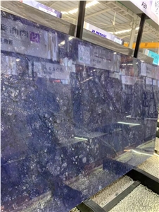Brazil Blue Sodalite Granite Polished Big Slabs For Initerior Use