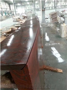 Brazil Iron Red Granite Big Size Polished Bar Counter