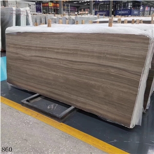 China Coffee Wood Grain Slabs Polished Surface Wall Covering