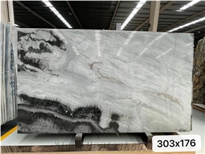 China Panda White Marble Large Slabs For Living Design Use