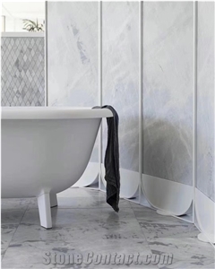 China Van Gogh White Marble Small Slabs For Bathroom Design