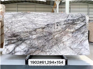 China Winter River Snow Marble Polished For Interior Design