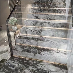 China Winter River Snow Marble Polished For Interior Design