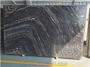 Chinese Black Wooden Marble Large Size Slabs Tile Polished