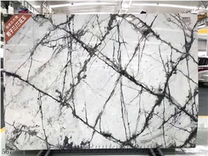 Chinese Clivia Marble White Slabs Polished For Interior Use