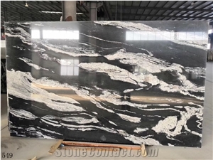 White And Black Marble Slab Wall Tile