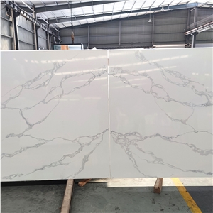 High Quality Calacatta Quartz Slabs Bookmatched