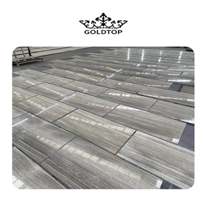 Glossy Grey Wood Marble Tiles For Floor