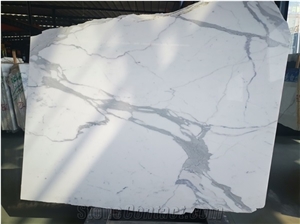 High Quality Calacatta White Half Size Marble Slabs