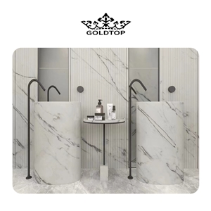 Hot Sale Marmar Calacatta White Marble Bathroom Design