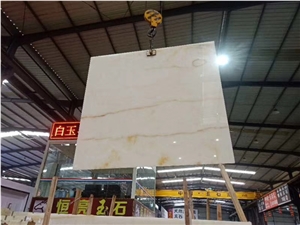 In Stock Majority Choice With Red Line White Onyx Slabs