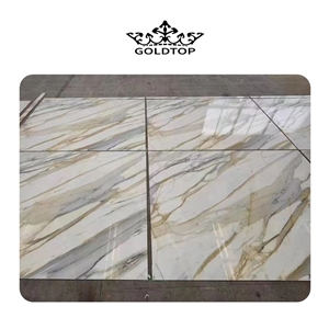 Modern Style Pattern Calacatta Gold Marble Slabs For Bathroom