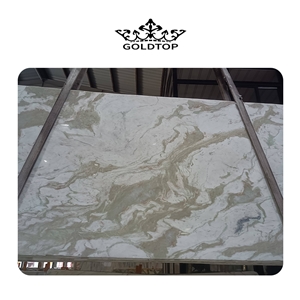 Nice Surface White And Green Marble Slab & Tiles