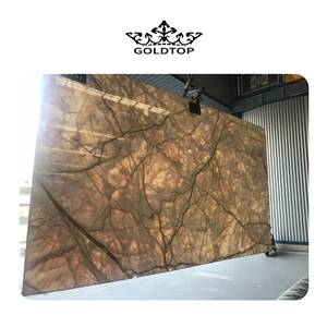 SLAB & TILES OF GOLDEN CLOUD MARBLE