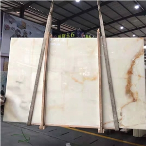 Wholesale Majority Choice With Gold Veins White Onyx Slabs