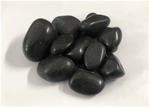 Natural Black Pebble Stones Tumbled VN
