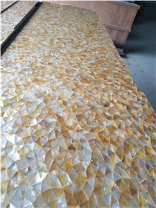 MOP Mosaic Backsplash Yellow Pearl Shell Bathroom Wall Tile