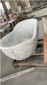 Commercial Stone Bath Tubs Marble Statuario Oval Bathtub