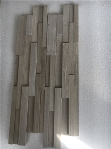 Feature Wall Stone Panels White Travertine Stacked Veneer
