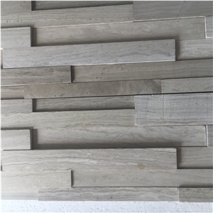 Marble Feature Wall Cladding Grey Wood High Low Ledger Panel