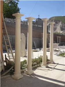 Solid Marble Calacatta Manhattan Roman Column For Architect