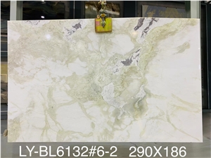 18MM High Quality Polished Picasso White Marble Slab
