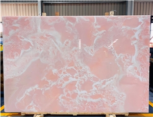 Customizable Top Quality Natural Pink Onyx  Big Slab Tiles