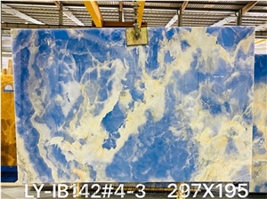 High Quality Polished Blue Onyx Slabs For Background Wall