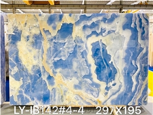 High Quality Polished Blue Onyx Slabs For Background Wall