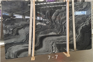 New Arrival Polished Black Danube Marble Slab Tiles Floor