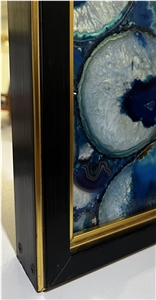 Blue Agate Home Decoration Items, Semiprecious Stone Wall