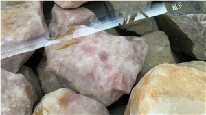 Pink Crystal Quartz Semiprecious Stone Slabs