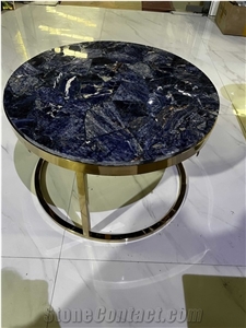 Semiprecious Gem Stone Blue Sodalite Desk