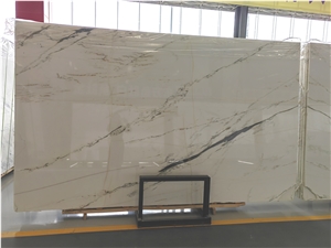 Chinese Oriental Calacatta Marble Bookmathed Slabs