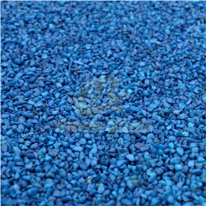 Eco-Friendly Crushed Deep Blue Coloured Gravels For Aquarium