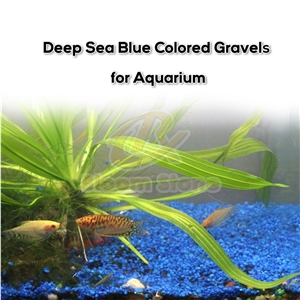 Eco-Friendly Crushed Deep Blue Coloured Gravels For Aquarium