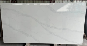 Artificial Calacatta Quartz Stone, White Caracatta Slab